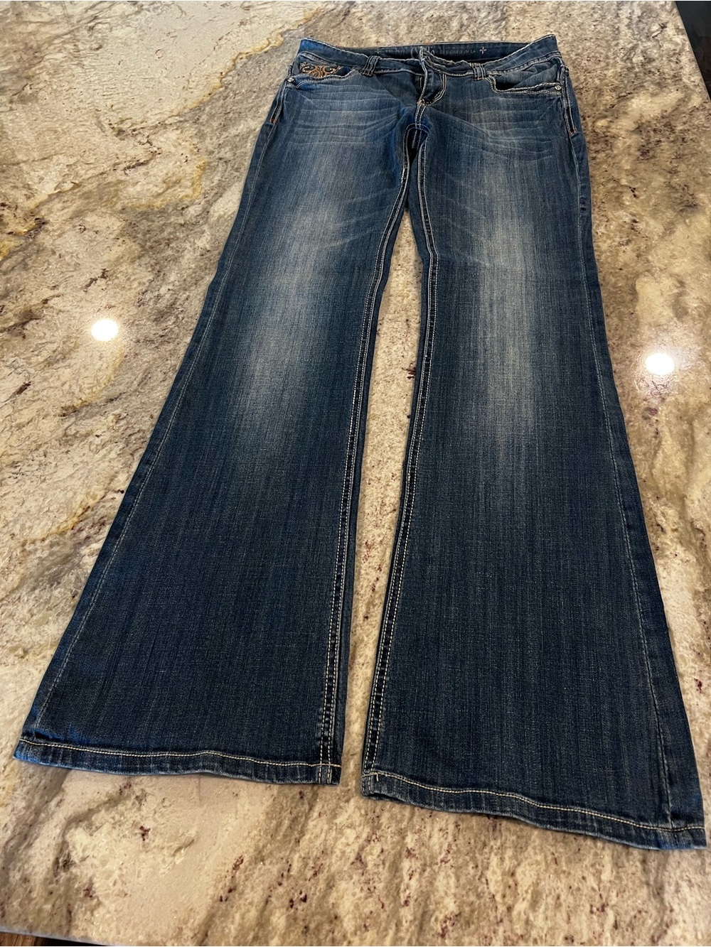 Cello Women’s Mid-Rise Bootcut Jeans, #C-10064, cut LG212; SZ 10; 30W/34IS; Blue